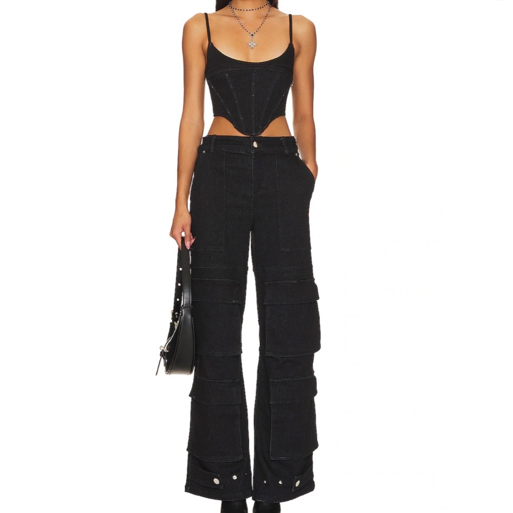 H:ours oversized cargo pants in washed gray